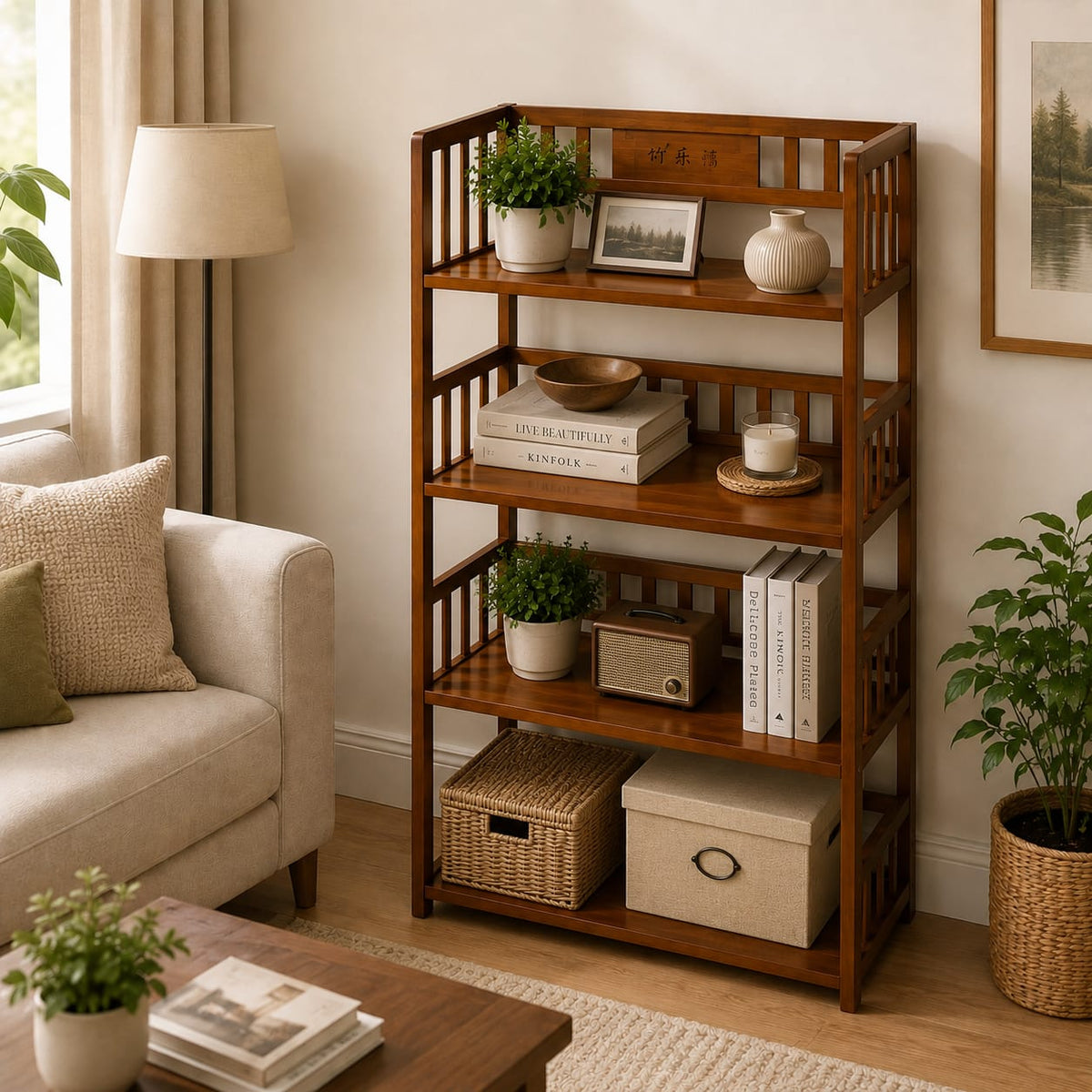 Bamboo Shelf 4-Tier