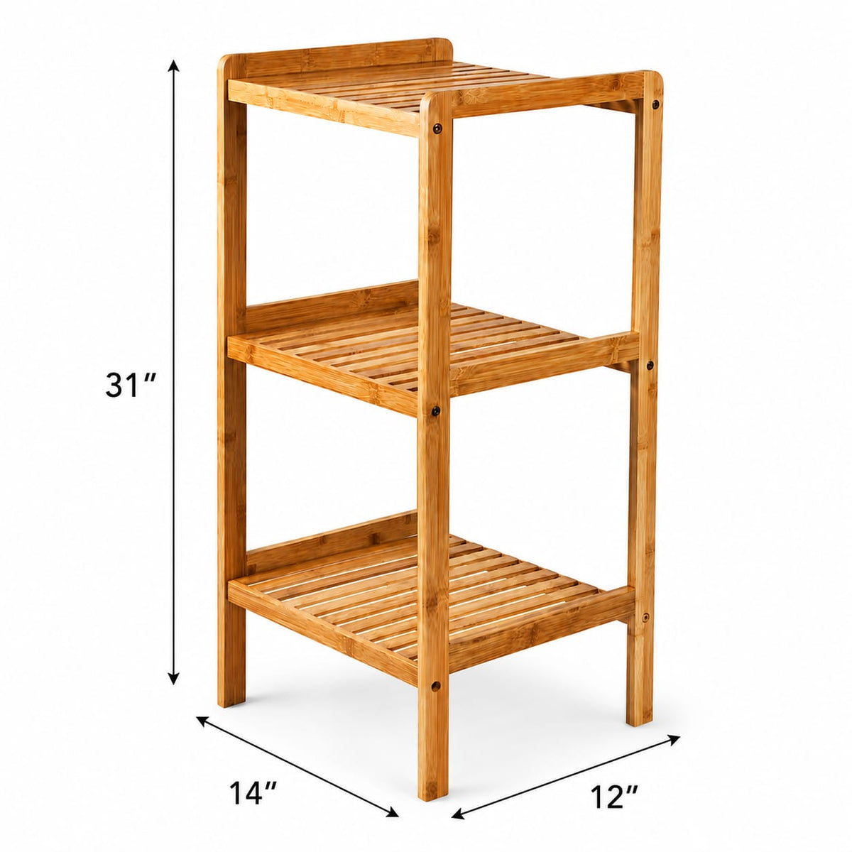 Bamboo Square Shelf 3-Tier